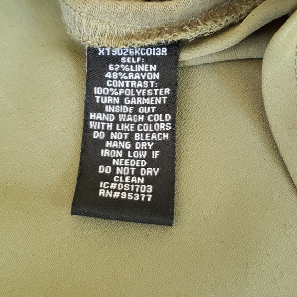 Olive Mesh Back Blouse - Picture 7 of 7